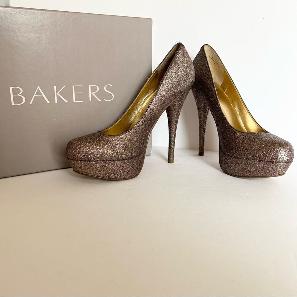 Bakers Glitter Heels Size 7M Multicolor Pumps